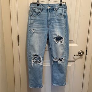 American Eagle Ripped Light Blue X-Short Size 6 Jeans